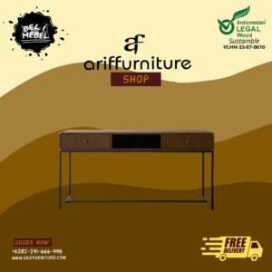 Meja Console Terbaru Kayu Jati Berbalut Kulit