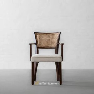 Kursi Makan Kayu Klasik Modern Kombinasi Rotan