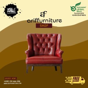 Kursi Santai Sofa Berlengan Vintage Kulit Oscar