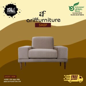 Kursi Sofa 1 Dudukan Modern Scandavian Kayu Jati