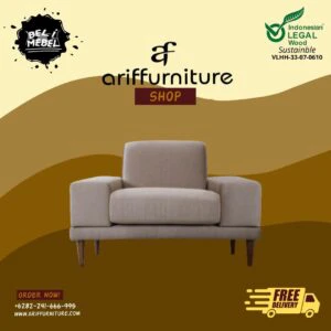 Kursi Sofa 1 Dudukan Modern Scandavian Kayu Jati