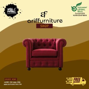 Kursi Sofa Klasik Ruang Tamu Model Chesterfield
