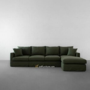 Kursi Sofa Minimalis Leter L Terbaru Green Olive