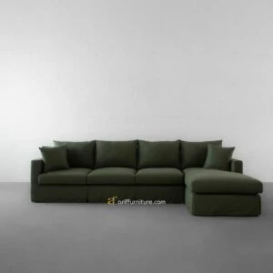 Kursi Sofa Minimalis Leter L Terbaru Green Olive