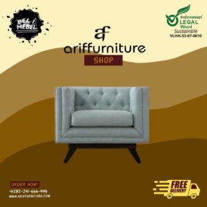 Kursi Tamu Kayu Jati Model Sofa Modern Ocean Blue