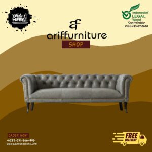 Kursi Tamu Klasik Sofa 2 Dudukan Kayu Jati Jepara