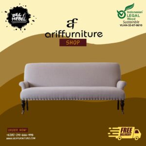 Kursi Tamu Sofa Model Retro Lawson Abu Style