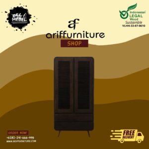 Lemari Pakaian Kayu Jati Retro Minimalis Terbaru