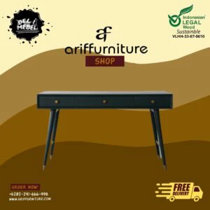 Meja Belajar Anak Kayu Jati Minimalis Retro