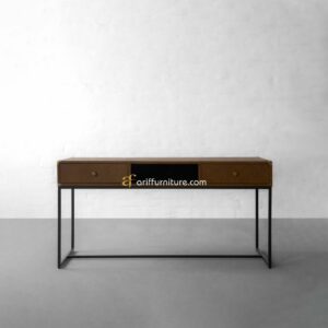 Meja Console Terbaru Kayu Jati Berbalut Kulit
