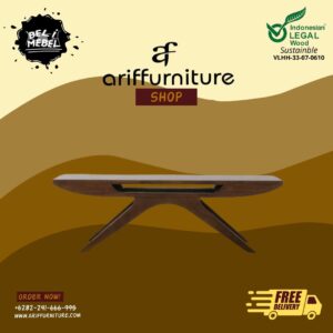 Meja Kopi Ruang Tamu Japandi Style Kayu Jati