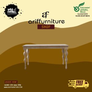 Meja Makan Retro Modern Kayu Jati Terbaru