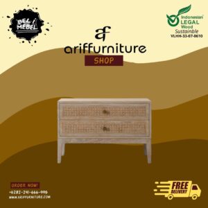 Meja Nakas Minimalis Serbaguna Kayu Jati Rustic