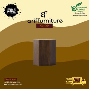 Meja Tambahan Ruang Tamu Kayu Jati Solid Utuh