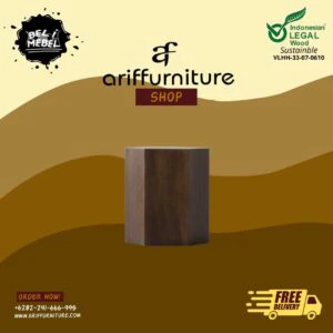Meja Tambahan Ruang Tamu Kayu Jati Solid Utuh