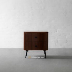 Nakas Minimalis Kayu Jati Solid 2 Laci Model Klasik
