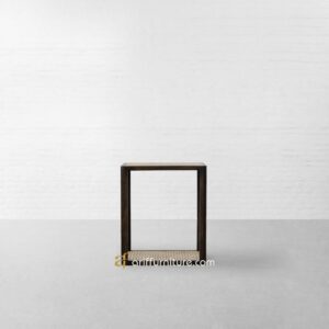 Nasting Table Kayu Jati Mix Rottan Design Minimalis