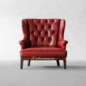 Kursi Santai Sofa Berlengan Vintage Kulit Oscar