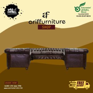 Sofa Minimalis Modern Chesterfield Selectional U Shaped