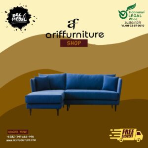 Sofa Ruang Tamu Sudut Kayu Jati Model Modern