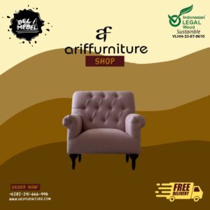 Sofa Syahrini Jepara Terbaru Single Kayu Jati