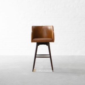Bar Stool Cafe Klasik Eropa Jati Leather Oscar