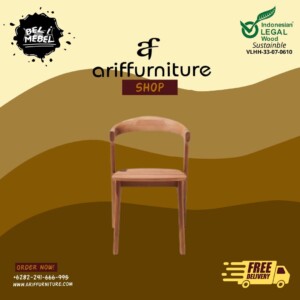 Kursi Cafe Kayu Jati Minimalis Arm Chair