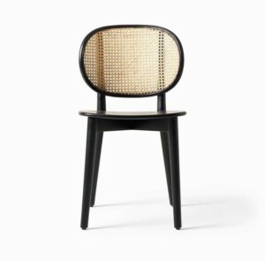 Kursi Ropan Aksen Rotan Black Doff Minimalis