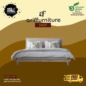 Ranjang Tempat Tidur Jok Rangka Kayu Jati Rustic